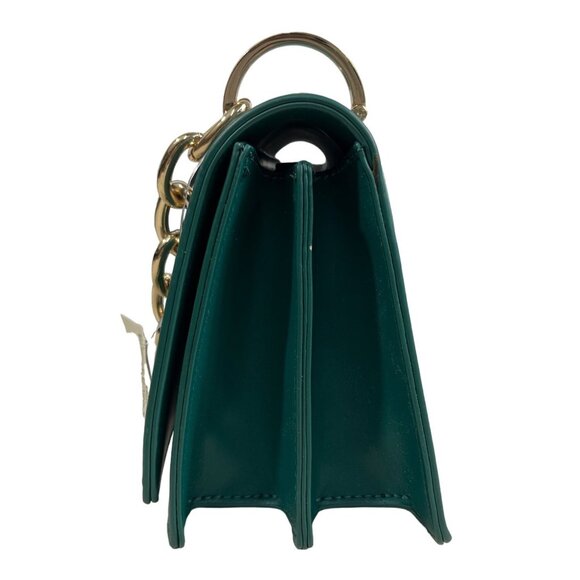 Francesca’s Women Green Trapez Hourglass Chain Top Hand Bag Sz M - Picture 3 of 8